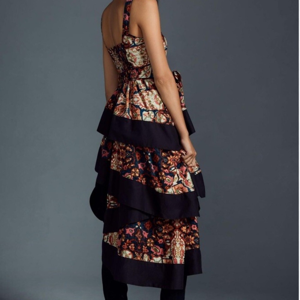 Anthropologie Multicolor Tiered Midi Dress